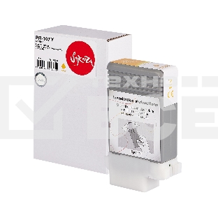 Струйный картридж Sakura 6708B001 ( PFI-107 Y) для Canon, желтый, 130 мл.