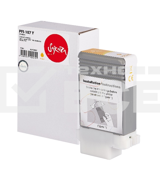 Струйный картридж Sakura 6708B001 ( PFI-107 Y) для Canon, желтый, 130 мл.