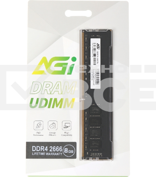 Оперативная память AGI, DDR4, 8GB (1x8 GB), 2666 MHz, CL19, DIMM