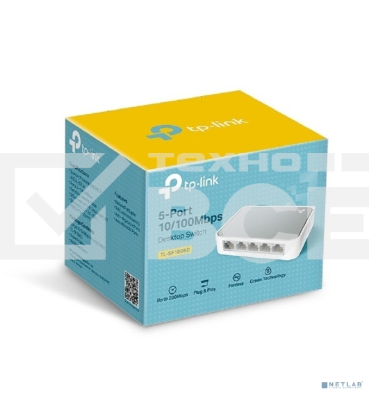 Коммутатор TP-Link SOHO TL-SF1005D Коммутатор 5-port 10/100M mini Desktop Switch, 5 10/100M RJ45 ports, Plastic case