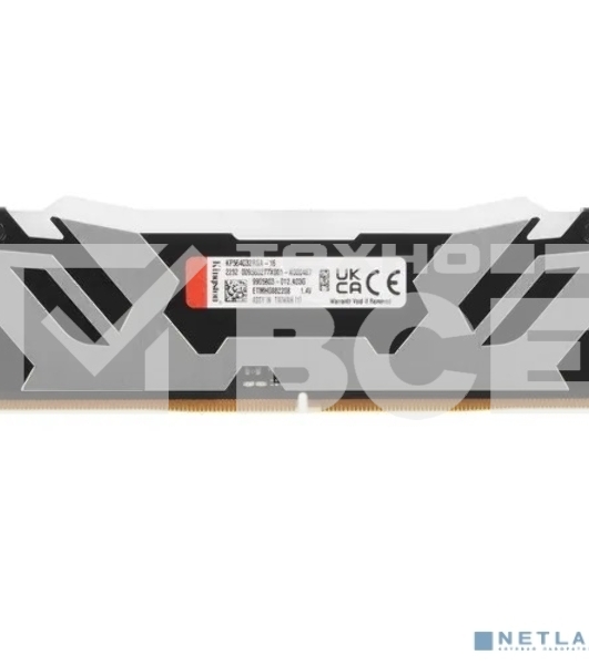 Оперативная память Kingston Fury Renegade, DDR5, 16GB (1x16GB), 6400MHz, CL32, с радиатором, RGB, серебристый/черный
