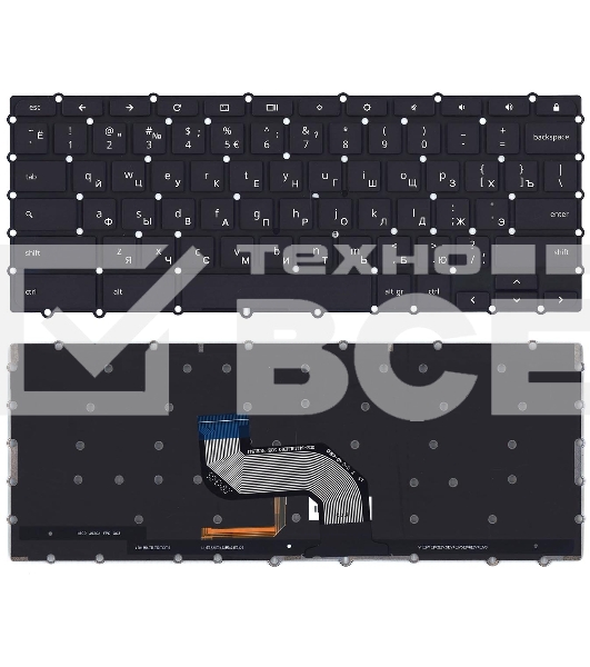 Клавиатура для ноутбука Asus Chromebook C302C C302CA черная с подсветкой