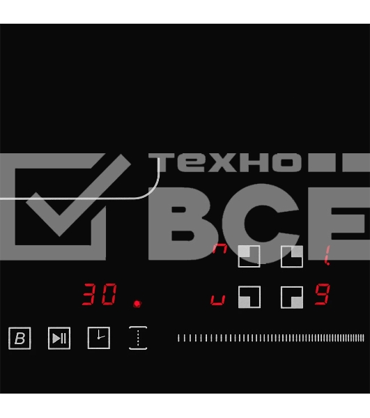 Варочная поверхность MONSHER MHI 6016, индукция, инвертер, 60 см, 9 уровней мощности, бустер, Stop and Go, автоматическое отключение, таймер, индикатор остаточного тепла, сенсорное/слайдерное управление, цвет черный