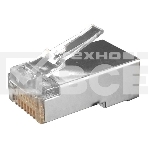 Разъем RJ-45(8P8C) Hyperline PLUG-8P8C-U-C6-SH-100 под витую пару, категория 6 (50 µ''/ 50 микродюймов), экранированный, универсальный (для одножильного и многожильного кабеля) (100 шт), фото2