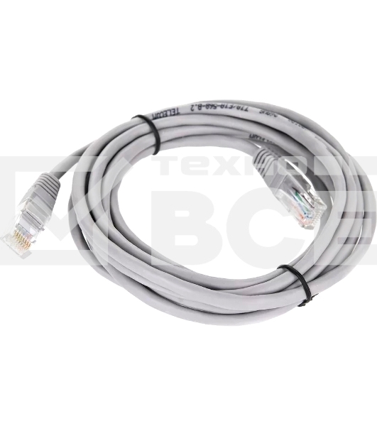 Патч-корд 3м 'Telecom' UTP кат.5еRJ45,литой, серый, NA102--3M