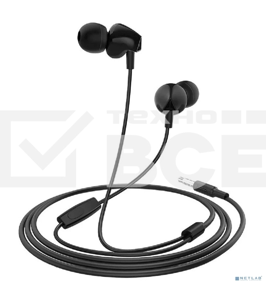 Гарнитура HOCO m60 Perfect sound с микрофоном, 3.5 Jack, черный