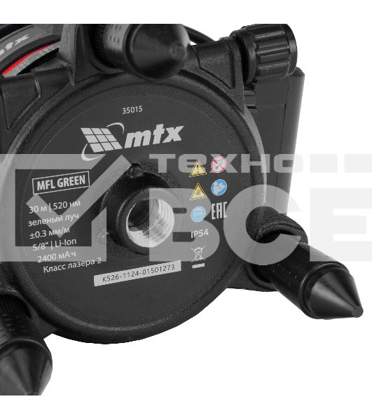 Лазерный уровень MTX MFL GREEN, 30 м, зеленый луч, акк. Li 2400 mAh, сумка, резьба 5/8'
