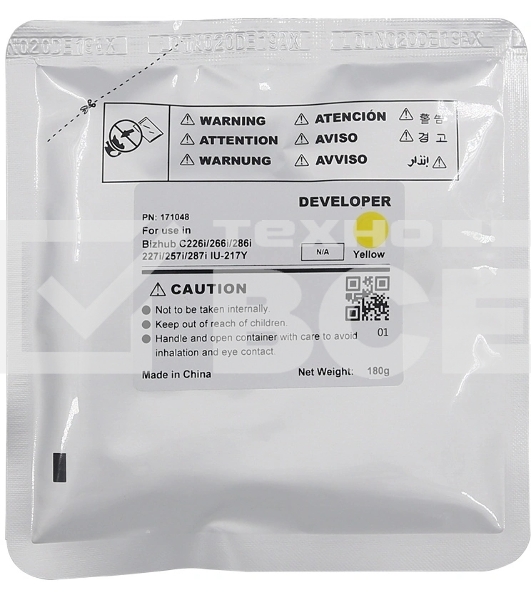 Девелопер CET IU-217Y-Developer для KONICA MINOLTA Bizhub C227i/C257i/C287i Yellow, 180г, 90000 стр.