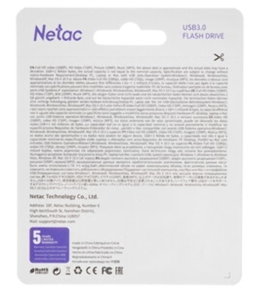 Флешка USB Netac U278 (NT03U278N-064G-32PN), 64Gb, USB 3.0, R/W 90/45, серебристый/черный