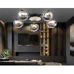 Светильник Ambrella light LH12009/5 BK/GD/SM черный/золото/дымчатый 30W 3000K D790*180, фото3