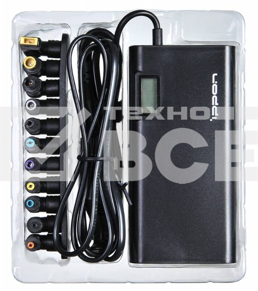 Блок питания Ippon SD90U автоматический 90W 15V-19.5V 10-connectors 1xUSB 2.1A от бытовой электросети LСD индикатор