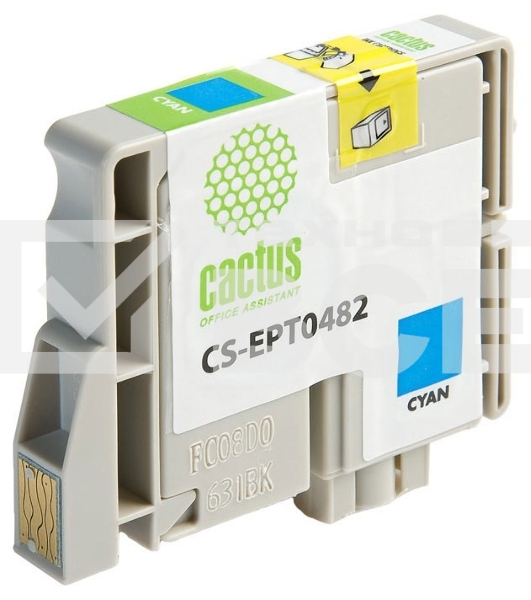 Картридж струйный Cactus CS-EPT0482 голубой (14.4 мл) для Epson Stylus Photo R200/R220/R300/R320/R340/RX500/RX600/RX620/RX640