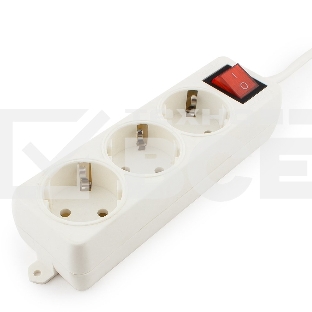 Сетевой фильтр Гарнизон ELB-G3-W-5, 3 евророзетки с выключателем и заземлением, допустимый ток 16А, длина 5 м.
