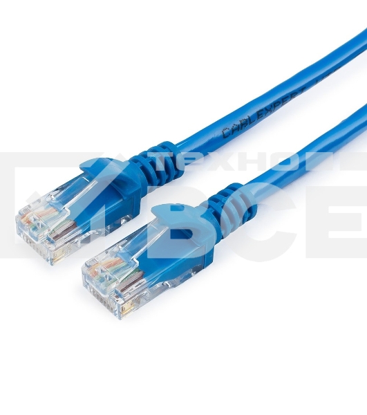 Патч-корд UTP Cablexpert кат.5e, 1м, литой, многожильный (синий)