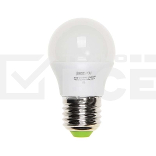 Лампа светодиодная PLED-ECO-G45 5Вт шар 4000К белый E27 400лм 220-240В JazzWay 1036988A