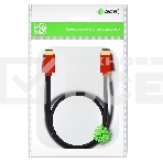 Кабель GCR 3.0m HDMI версия 2.0, HDR 4:2:2, Ultra HD, 4K 60 fps 60Hz/5K*30Hz, 3D, AUDIO, 18.0 Гбит/с, 28/28 AWG, OD7.3мм, тройной экран, черный, красные коннекторы, GCR-HM451-3.0m GCRКабель 3.0m HDMI версия 2.0, HDR 4:2:2, Ultra HD, 4K 60 fps 60Hz/5K*30Hz, фото 1