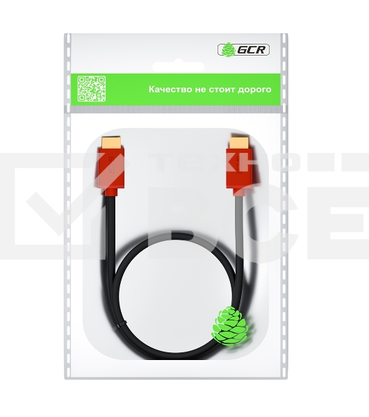 Кабель GCR 3.0m HDMI версия 2.0, HDR 4:2:2, Ultra HD, 4K 60 fps 60Hz/5K*30Hz, 3D, AUDIO, 18.0 Гбит/с, 28/28 AWG, OD7.3мм, тройной экран, черный, красные коннекторы, GCR-HM451-3.0m GCRКабель 3.0m HDMI версия 2.0, HDR 4:2:2, Ultra HD, 4K 60 fps 60Hz/5K*30Hz
