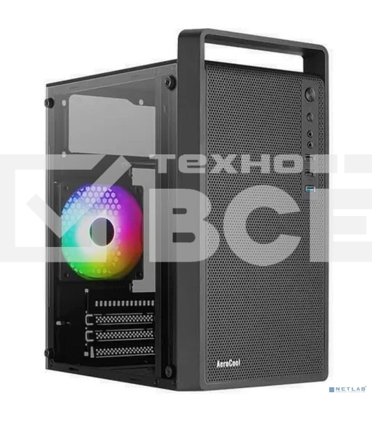 Компьютерный корпус MiniTower Aerocool / Formula CS-109-G-BK-v1 (mATX, USB3x1, USB2x2, 120мм RGb fan, без БП) (4711099472376)