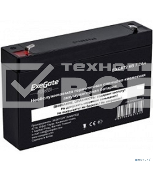 Батарея ExeGate EP234536RUS GP 672/EXG672 (6V 7.2Ah) клеммы F1