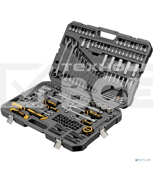 Набор инструментов Denzel 1/2', 1/4', CrV, S2, пластиковый кейс, 194 предмета