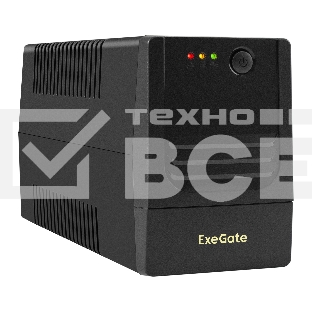 Источник бесперебойного питания ExeGate Power NB-600.LED.AVR.4C13 (600VA/360W, LED, AVR, 4*C13, батарея 12V 7.2Ah, Black)