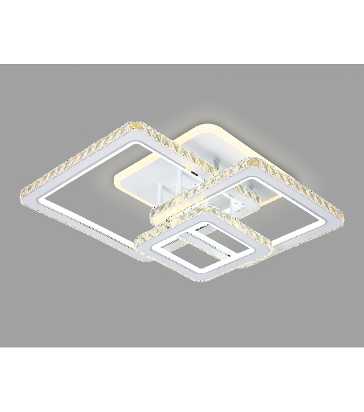 Управляемый светодиодный светильник Ambrella light FA1732/3 WH/CH белый/хром 145W 3000K/4200K/6400K 670*510*150 (ПДУ РАДИО 2.4G)