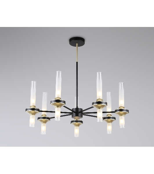 Люстра Ambrella light LH55353/14 BK/CGD/CL черный/золото/прозрачный G9/14 max 30W D750*690
