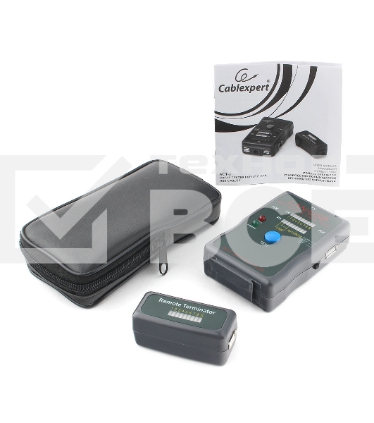 Тестер LAN Cablexpert NCT-2, 100/1000 Base-TX, для UTP, STP, RJ-11, USB-кабеля