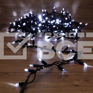 Гирлянда модульная «Дюраплей LED» 10 м, 200 LED, черный каучук, цвет свечения белый с эффектом мерцания NEON-NIGHT