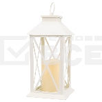 Декоративный фонарь Neon-night со свечой 14x14x29 см, белый корпус, теплый белый цвет свечения, фото3