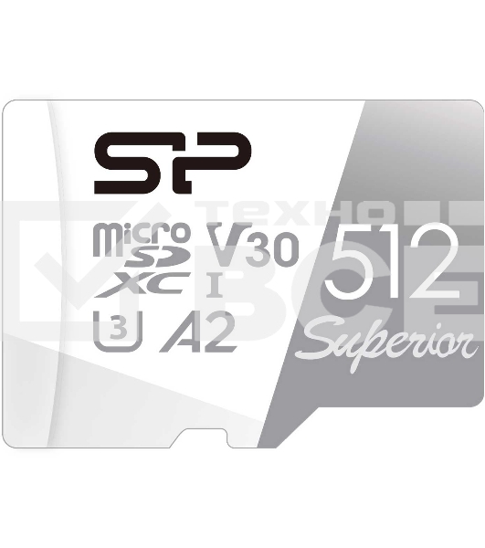Флеш карта microSDXC 512Gb Class10 Silicon Power SP512GbSTXDA2V20SP Superior + adapter