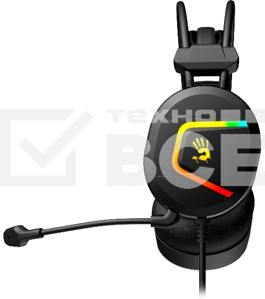 Наушники с микрофоном A4Tech Bloody MC750 черный 2.3м мониторные USB оголовье (MC750 BLACK)