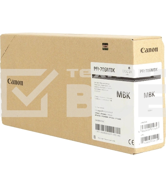 Картридж струйный Canon PFI-706 MBK (6680B001) черный матовый (700 мл) для Canon iPF8300S/8400/9400S/9400