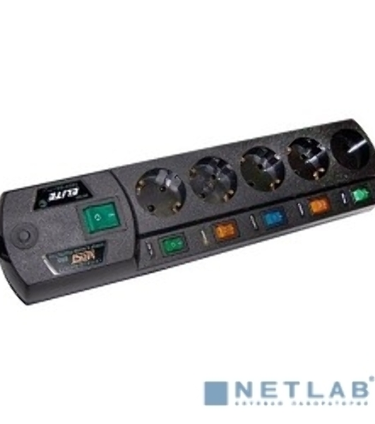 Сетевой фильтр MOST Сетевой фильтр ERG 5 м (5 розеток), черный 633409