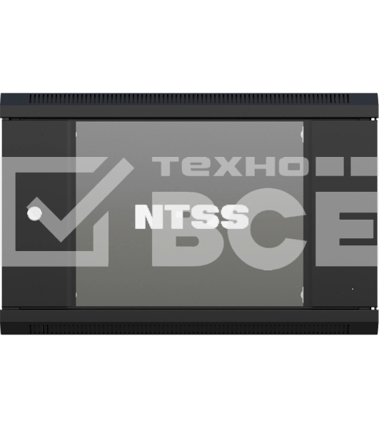 Шкаф коммутационный NTSS NTSS-W6U6045GS-BL настенный 6U 570x450мм пер.дв.стекл 60кг черный 350мм 18кг 220град. 370мм IP20 сталь