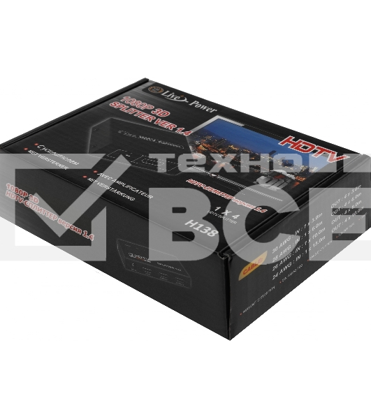 Сплиттер аудио-видео Premier 5-872-4 HDMI (f)/4xHDMI (f) черный