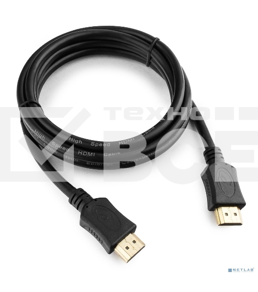 Кабель HDMI Cablexpert CC-HDMI4L-1.5M, 19M/19M, v2.0, Light, позол.разъемы, экран, 1.5м, черный, пакет