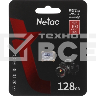 Флеш карта microSDHC 128GB Netac P500 ULTRA <NT02P500ULT-128G-S>  (без SD адаптера) 100MB/s