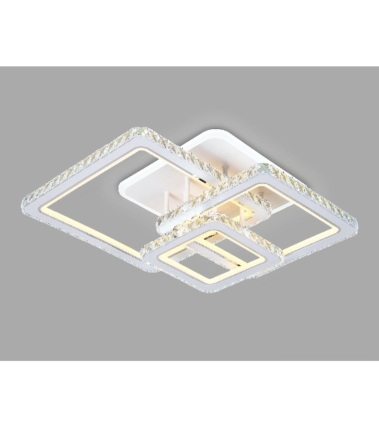 Управляемый светодиодный светильник Ambrella light FA1732/3 WH/CH белый/хром 145W 3000K/4200K/6400K 670*510*150 (ПДУ РАДИО 2.4G)