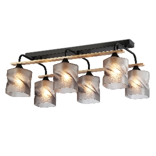 Светильник Ambrella light TR3033250/6 BK/WD черный/дерево E27/6 max 60W 580*340*245