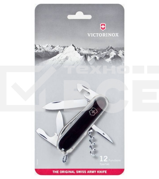 Нож перочинный Victorinox Spartan (1.3603.3B1) 91мм 12функций черный блистер