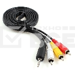 Кабель аудио/видео Cablexpert CCA-4P2R-2M, Jack3.5 4pin папа->3х RCA папа, 2м, черный, фото 1