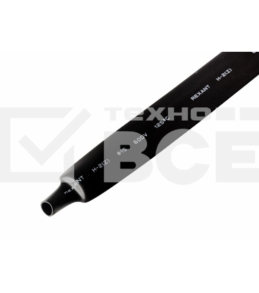 Термоусаживаемая трубка Rexant 18,0/9,0 мм, черная, упаковка 50 шт. по 1 м