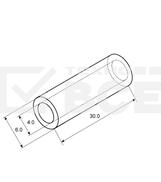 Гильза ГМЛ 6-4 (6 мм² - Ø 4 мм) ГОСТ 23469.3-79 (в упак. 10 шт.) Rexant