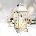 Декоративный фонарь Neon-night со свечой 14x14x29 см, белый корпус, теплый белый цвет свечения, фото4