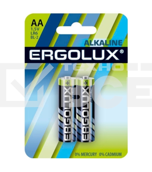 Элемент питания алкалиновый Ergolux LR6 BL-2 LR6 BL-2 1.5В Alkaline (блист.2шт)