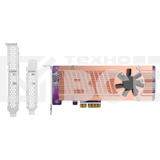 Плата расширения QNAP QM2-2P-244A Dual M.2 22110/2280 SATA SSD expansion card (PCIe Gen2 x2), Low-profile bracket pre-loaded, Low-profile flat and Full-height are bundled (shorter version to support TVS-x82/TS-x77 PCIe slot 2 & slot 3)