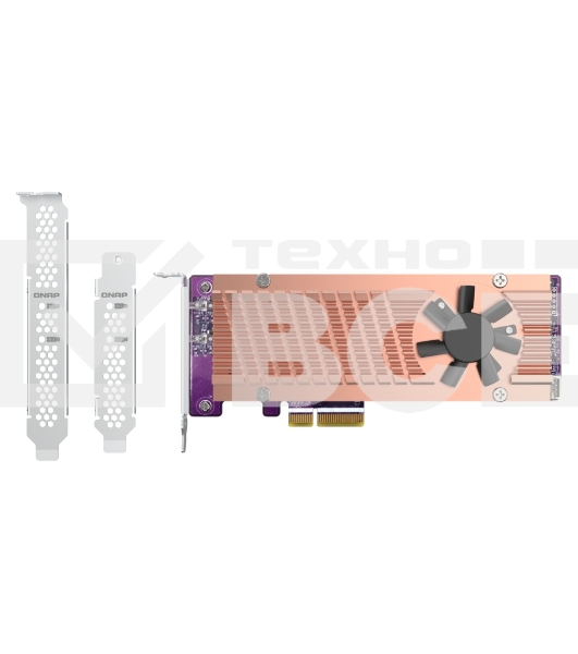 Плата расширения QNAP QM2-2P-244A Dual M.2 22110/2280 SATA SSD expansion card (PCIe Gen2 x2), Low-profile bracket pre-loaded, Low-profile flat and Full-height are bundled (shorter version to support TVS-x82/TS-x77 PCIe slot 2 & slot 3)