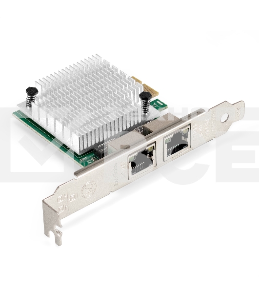 Сетевой адаптер ExeGate EXE-562 (PCI-E x1 v2.0, 2xRJ45, UTP 10/100/1000Mbps, Realtek Chipset RTL8111F)