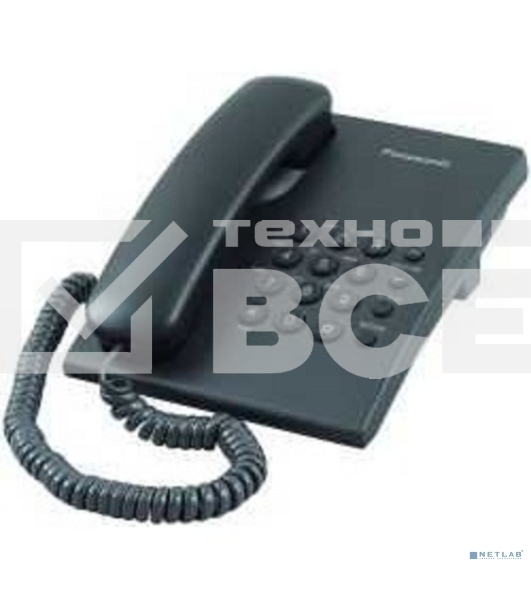 Телефон проводной Panasonic KX-TS2350RUB черный {повтор номера, регул-ка громкости, кр.на стену}